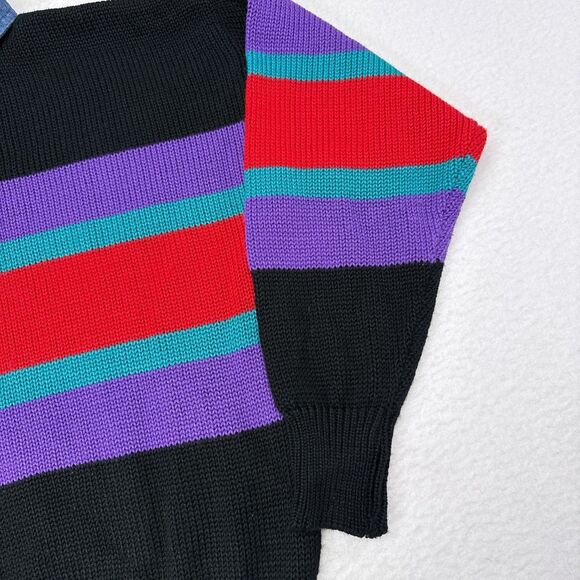 Vintage Apparatus Sweater Womens Size Medium Striped Knit Pullover Collared‎ - Picture 4 of 8